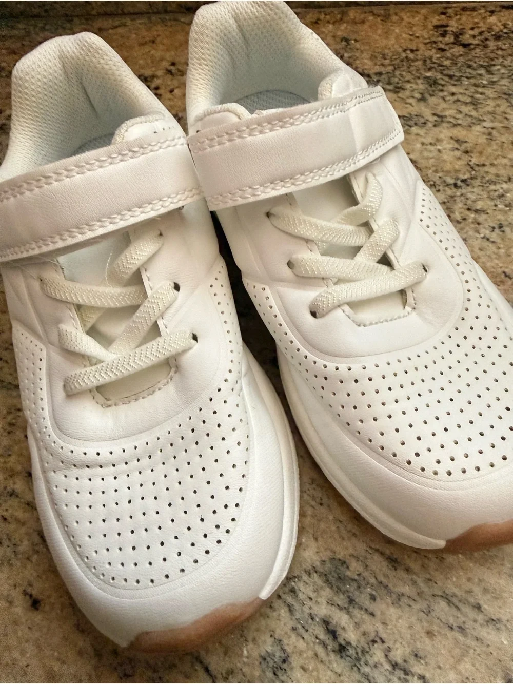 Girls White Athletic Sneakers with Gold Accent | size 13 | NWOT